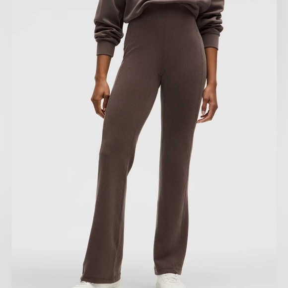 lululemon athletica Pants - Lululemon Brown Ribbed Softstreme Flared Pant